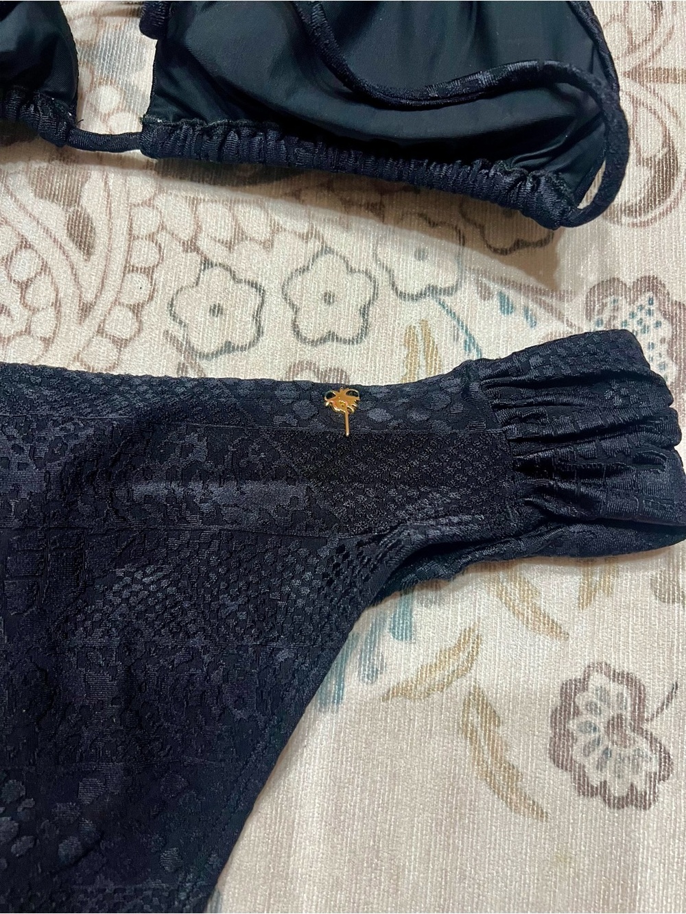 Agua De Coco Black Snake Print Bikini Set Size XL Like-New - Picture 6 of 8